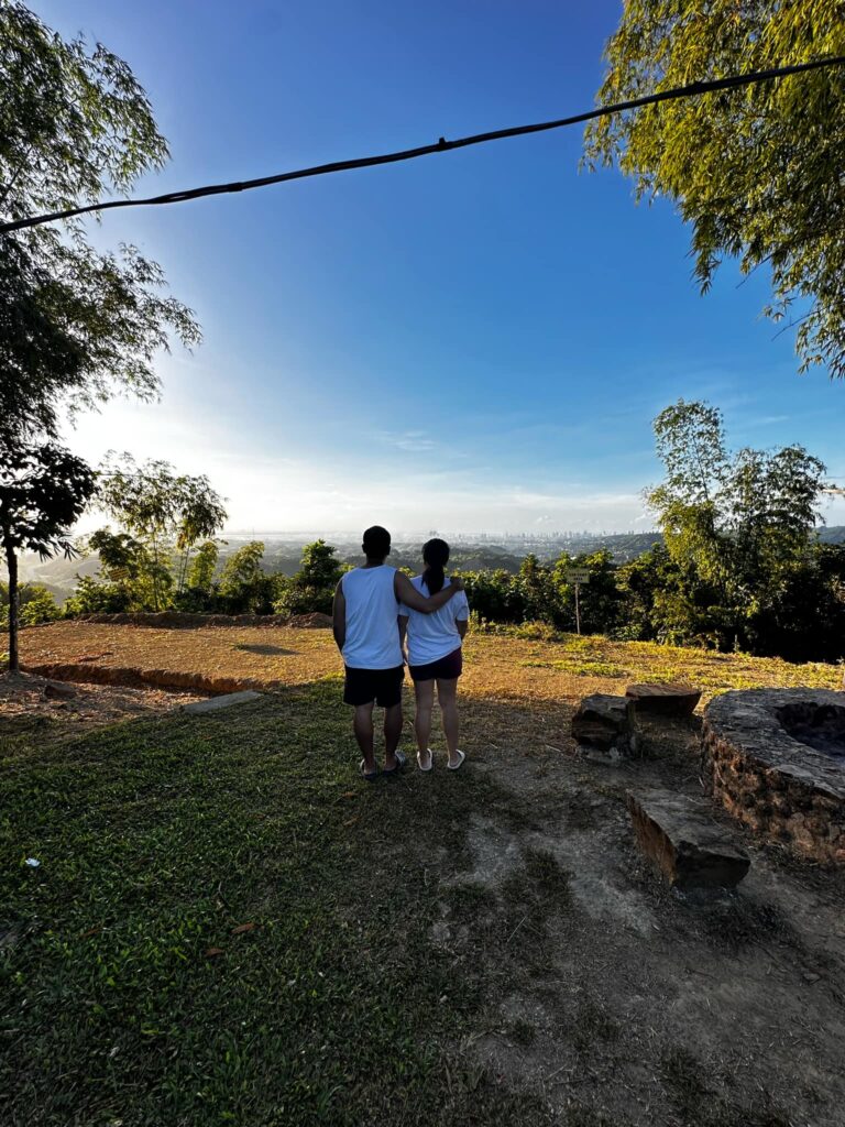 Watching the City early in the morning, wide angle view